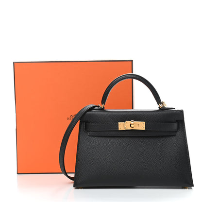 Hermes Epsom Mini Kelly Sellier 20 Black 10 of 10