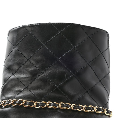 Chanel Crumpled Calfskin Chain CC Cap Toe Short Boots 38.5 Black 11 of 15