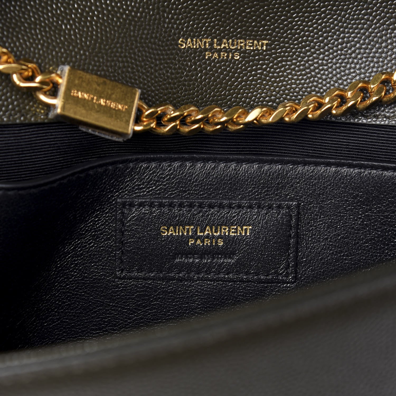 Saint Laurent Grain De Poudre Medium Classic Monogram Kate Satchel Dark Tea 5 of 8