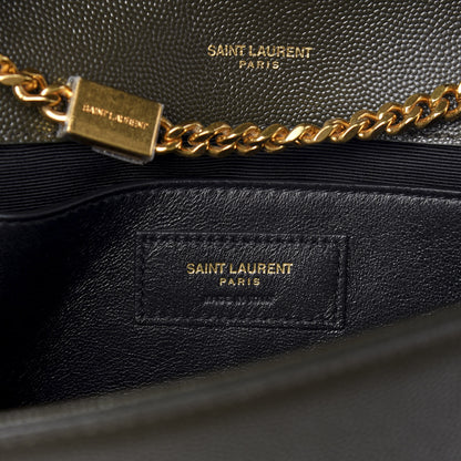Saint Laurent Grain De Poudre Medium Classic Monogram Kate Satchel Dark Tea 5 of 8