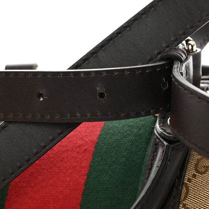 Gucci Monogram Selleria Calfskin Vintage Web Medium Boston Beige Ebony Cocoa 19 of 21