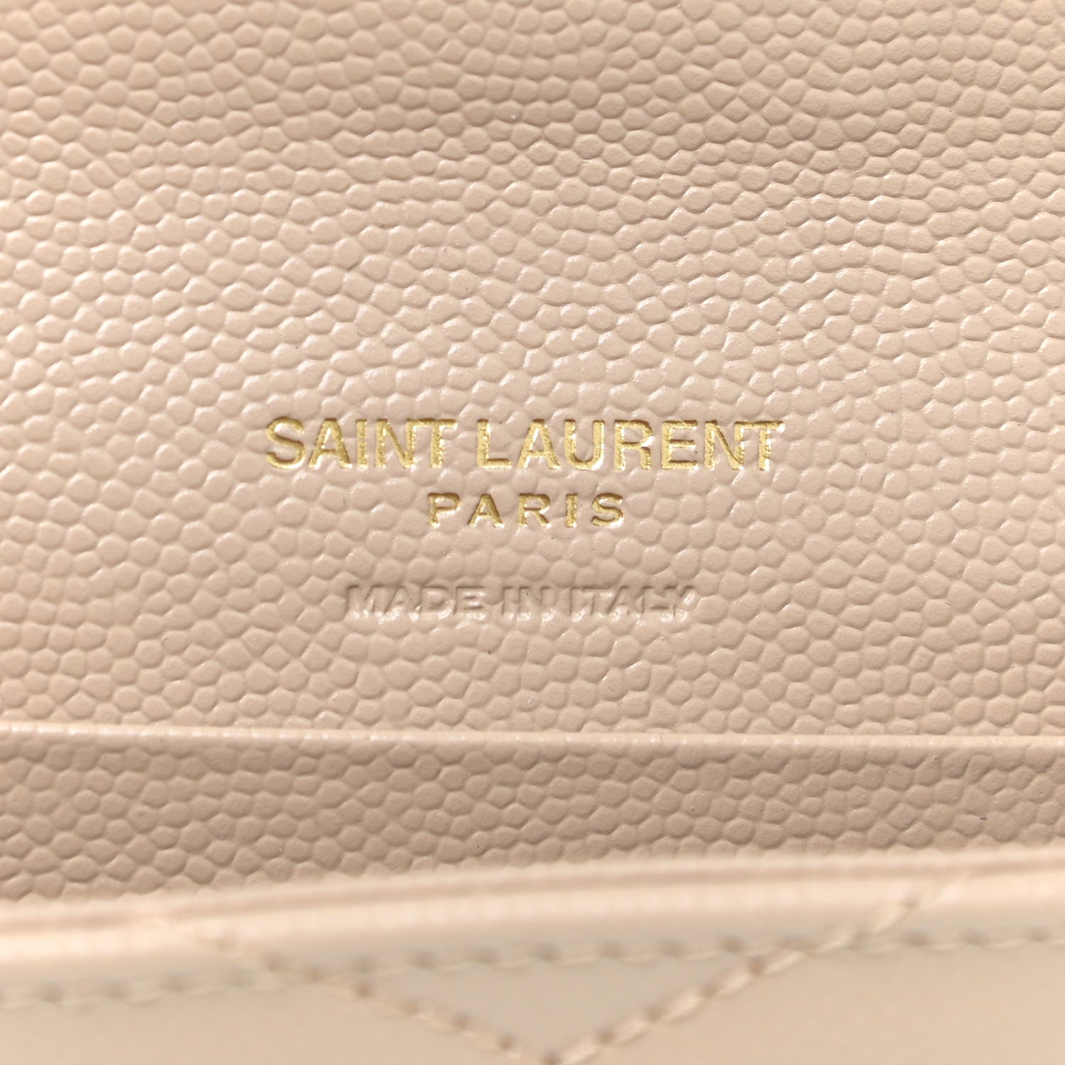 Saint Laurent Grain De Poudre Matelasse Chevron Small Monogram Envelope Wallet Dusty Grey 8 of 10