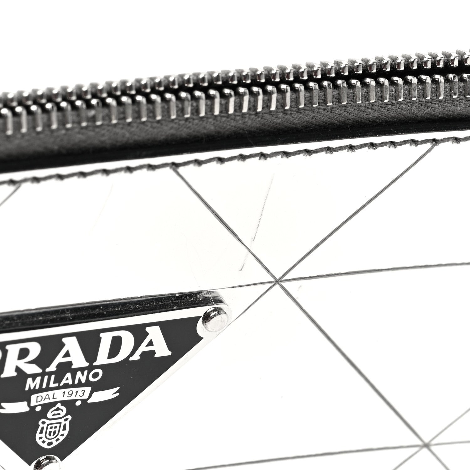 Prada Spazzolato Metal Triangle Logo Triangle Patterned Mini Shoulder Bag Argento 10 of 10