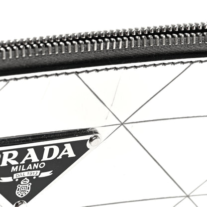 Prada Spazzolato Metal Triangle Logo Triangle Patterned Mini Shoulder Bag Argento 10 of 10