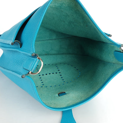 Hermes Taurillon Clemence Evelyne III GM Turquoise 7 of 9