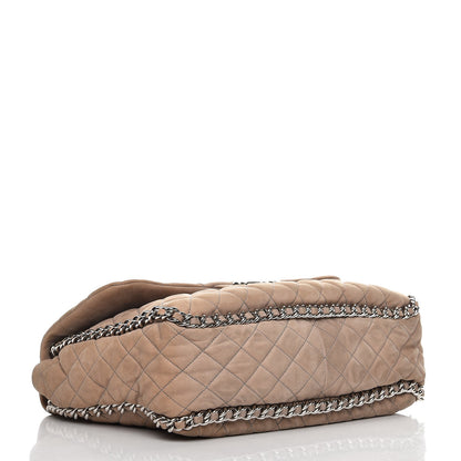 Chanel Nubuck Quilted Chain Around Maxi Flap Grey 4 of 10