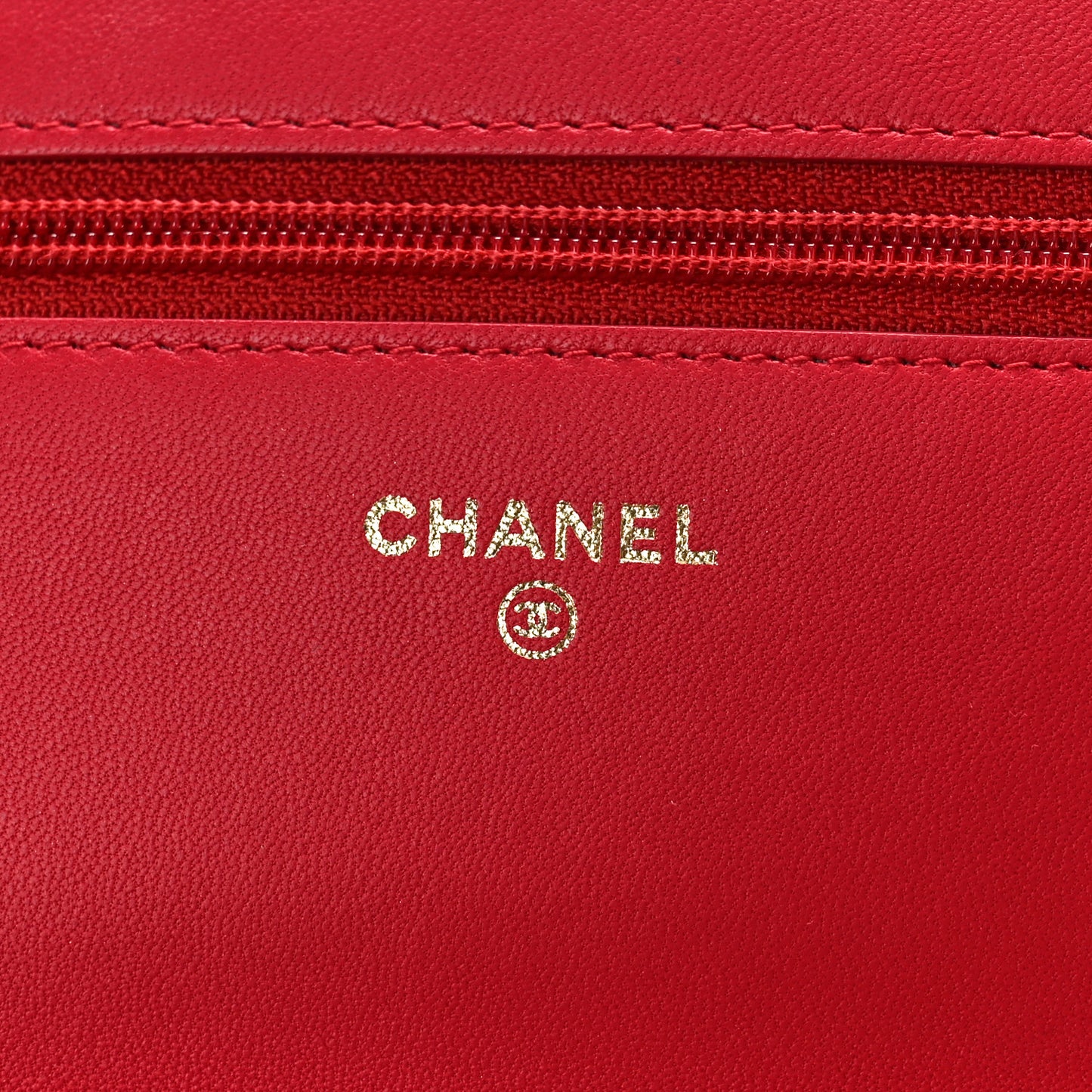 Lambskin Quilted Boy Wallet On Chain WOC Red