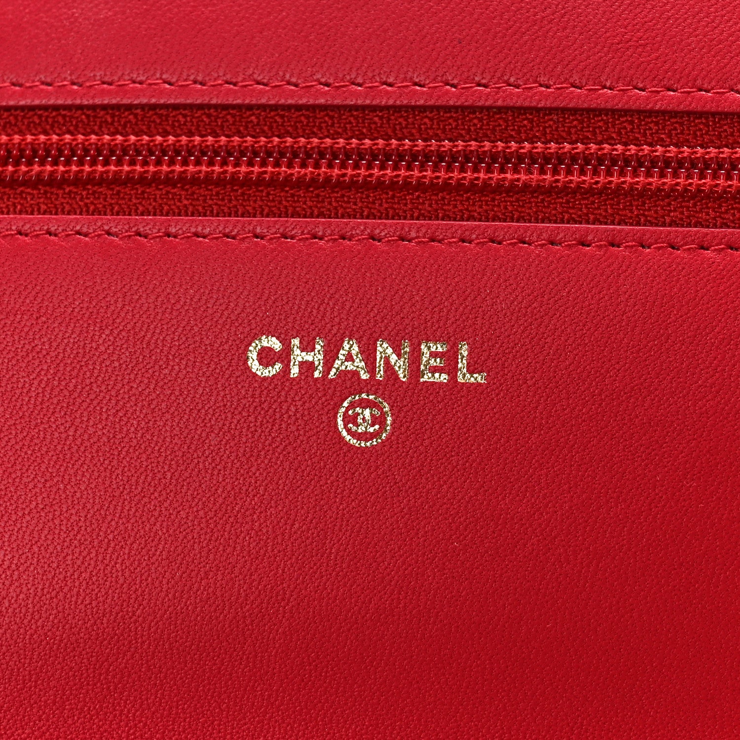 Chanel Lambskin Quilted Boy Wallet On Chain WOC Red 6 of 13