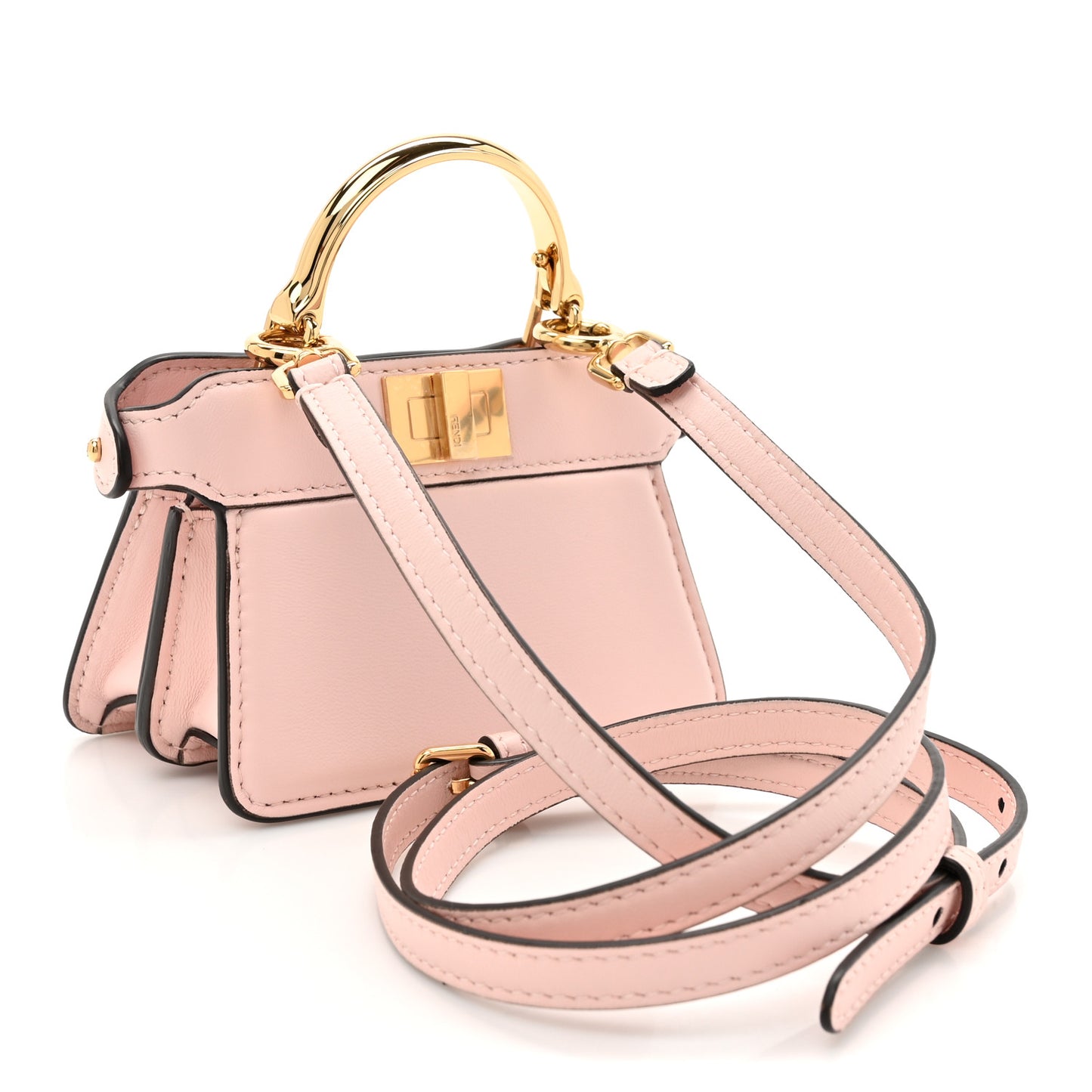 Shiny Nappa Nano Peekaboo Maxi Handle Satchel Rosa Confetto