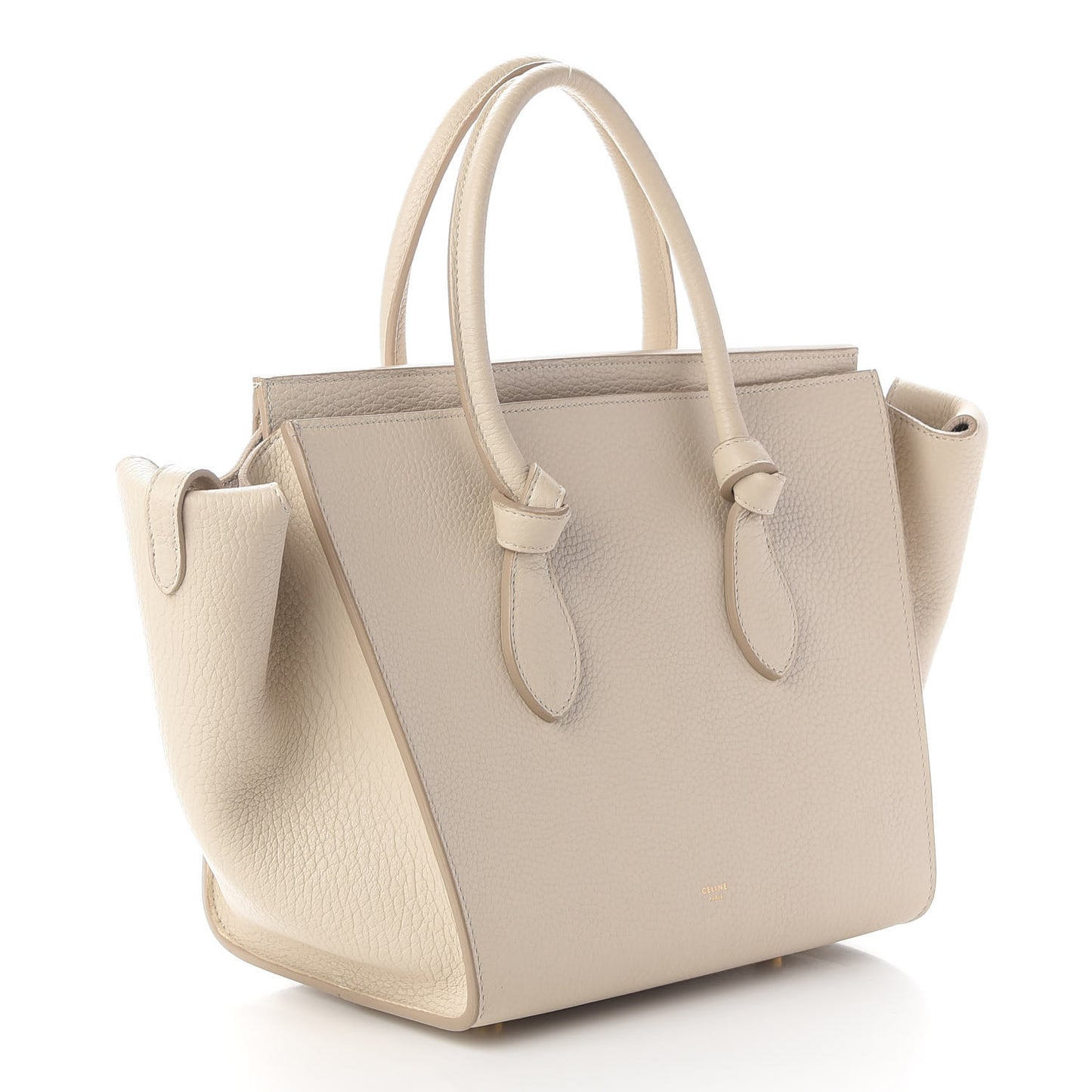 Crisped Calfskin Mini Tie Knot Tote Chalk