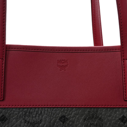 MCM Visetos Large Anya Shopper Tote Phantom Grey Red 6 of 8