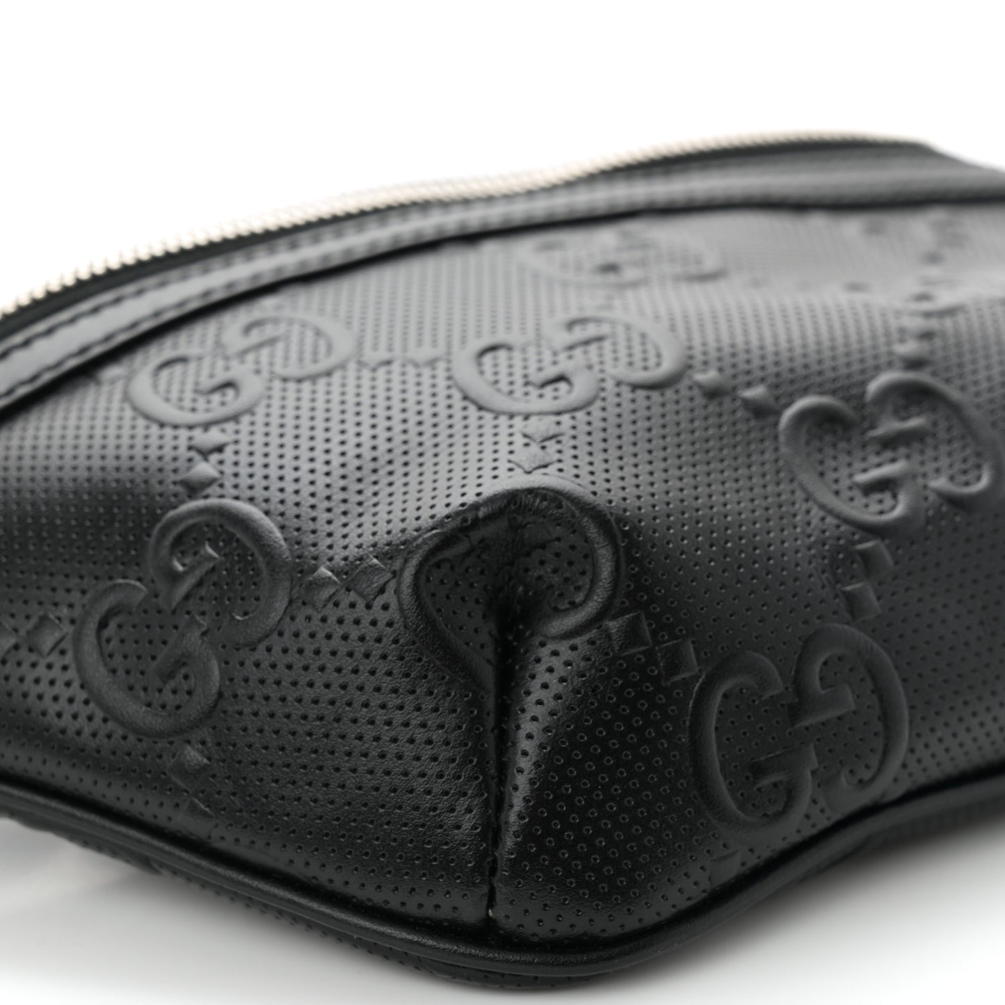 Calfskin GG Tennis Embossed Belt Bag Black