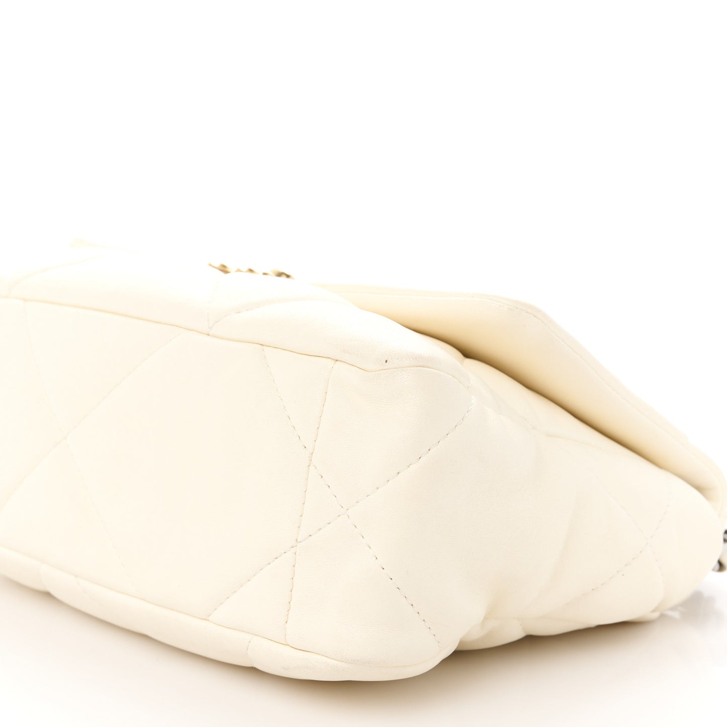 Goatskin Quilted Medium Chanel 19 Flap White