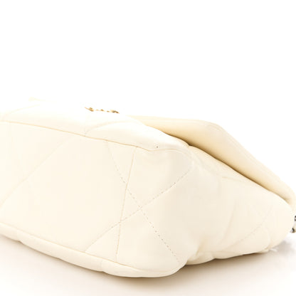 Chanel Goatskin Quilted Medium Chanel 19 Flap White 10 of 10