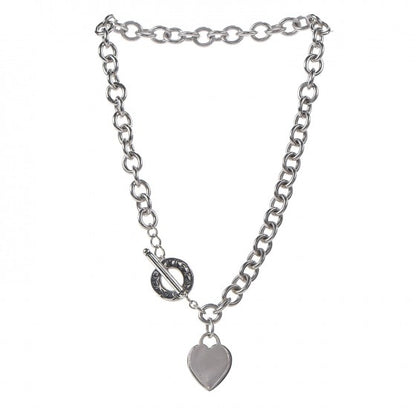 Tiffany Sterling Silver Heart Tag Toggle Necklace 3 of 6