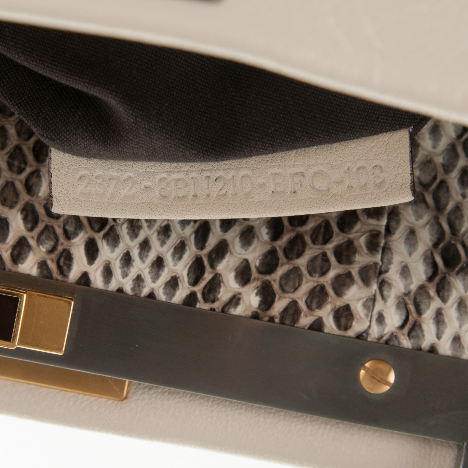Fendi Goatskin Elaphe Large Peekaboo Iconic Satchel Latte Natural 8 of 8