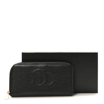 Chanel Caviar CC Timeless Large Zip Around Wallet Black 21 of 21