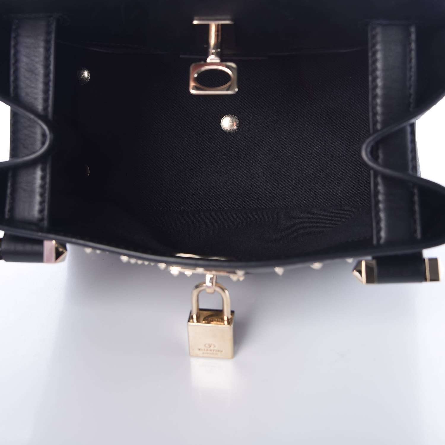 Valentino Garavani Calfskin Studded Small Joylock Satchel Black 5 of 15