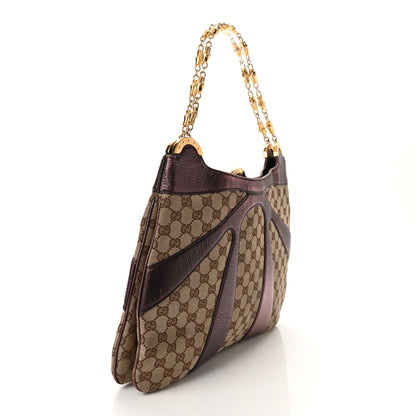 Gucci Monogram Bamboo Chain Tom Ford Shoulder Bag Metallic Purple 3 of 10