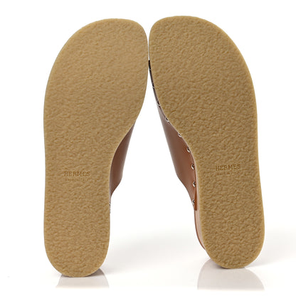 Hermes Calfskin Ellipse Mules 39 Marron Glaise 5 of 9