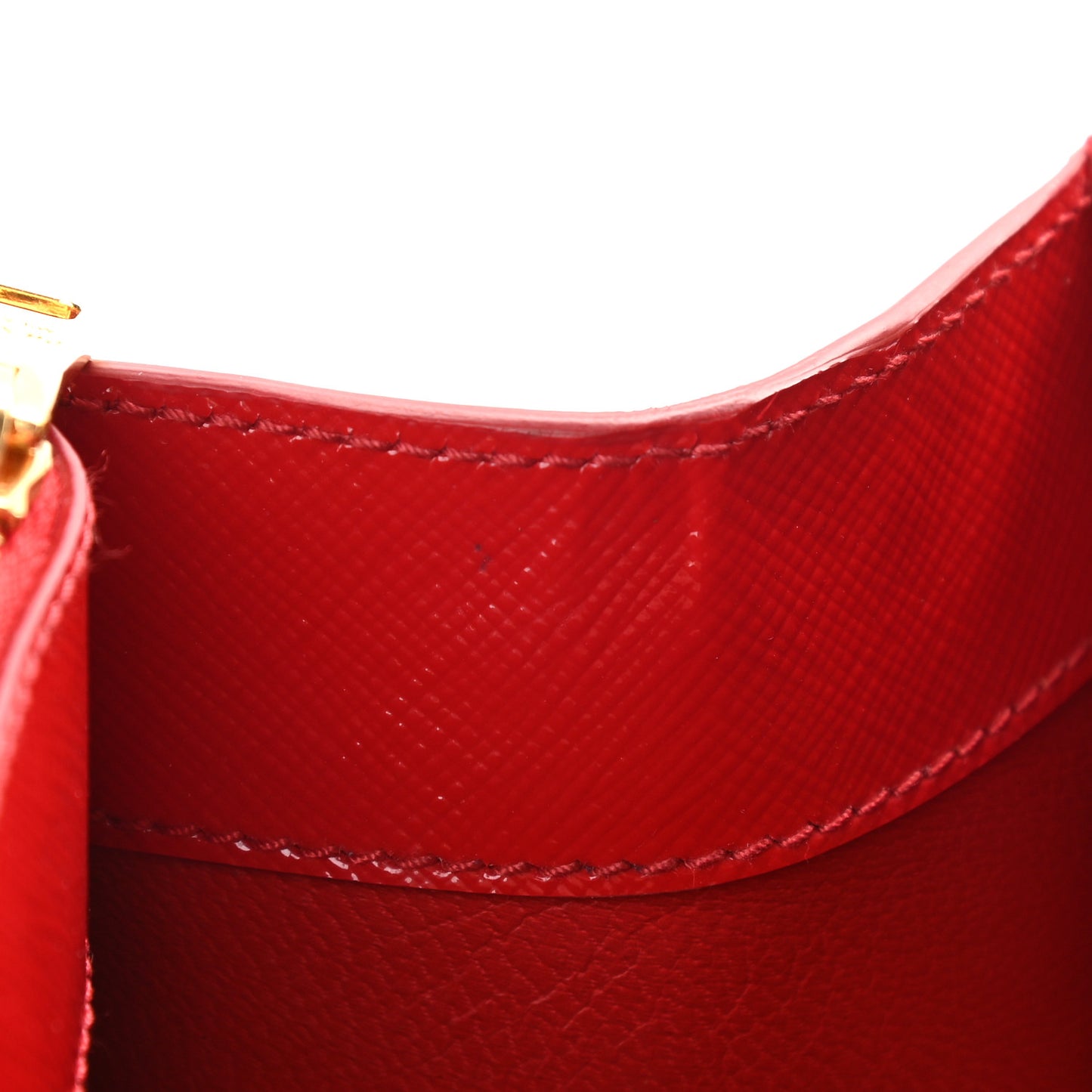 Saffiano Vernice Mini Double Zip Tote Rosso