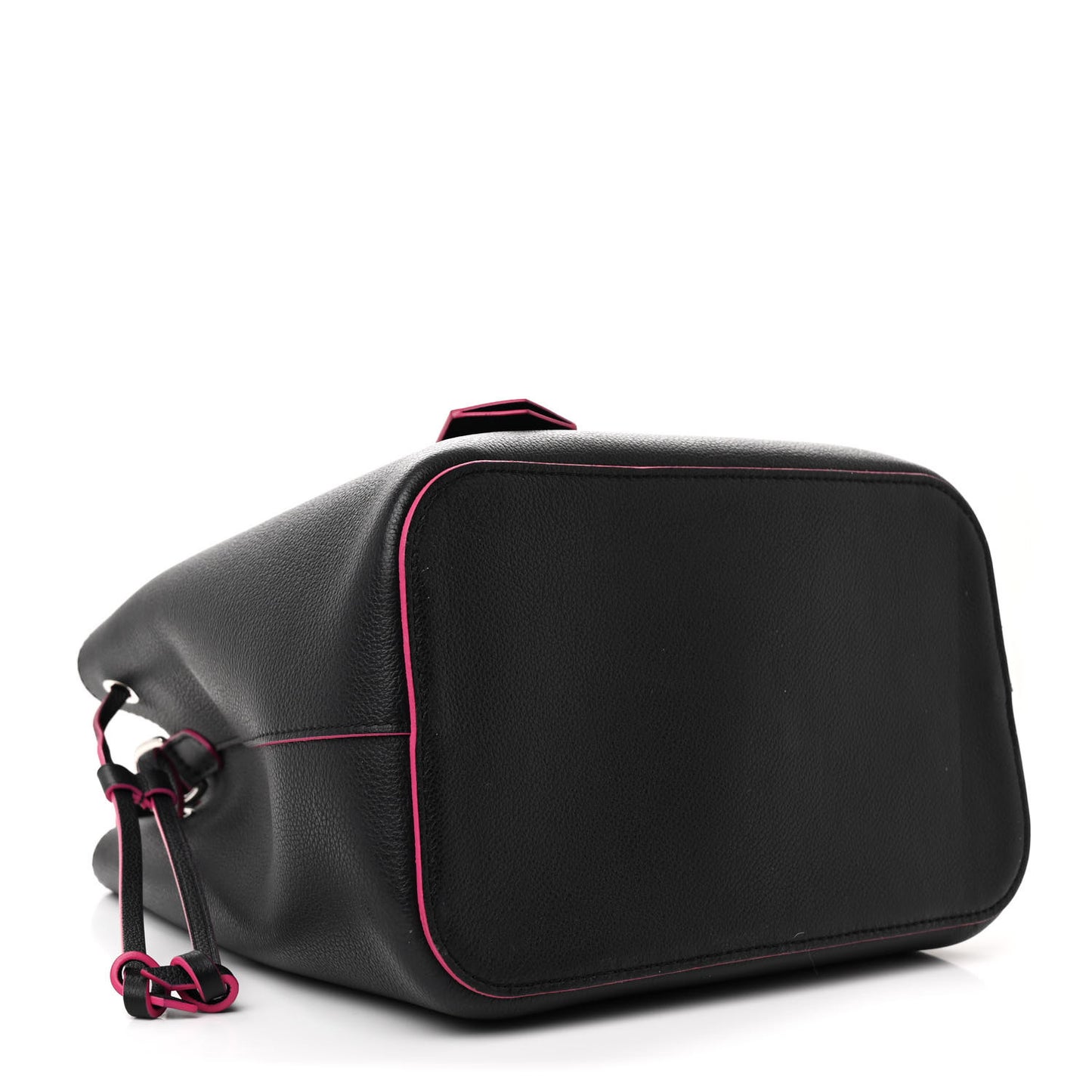 Calfskin Lockme Bucket Black