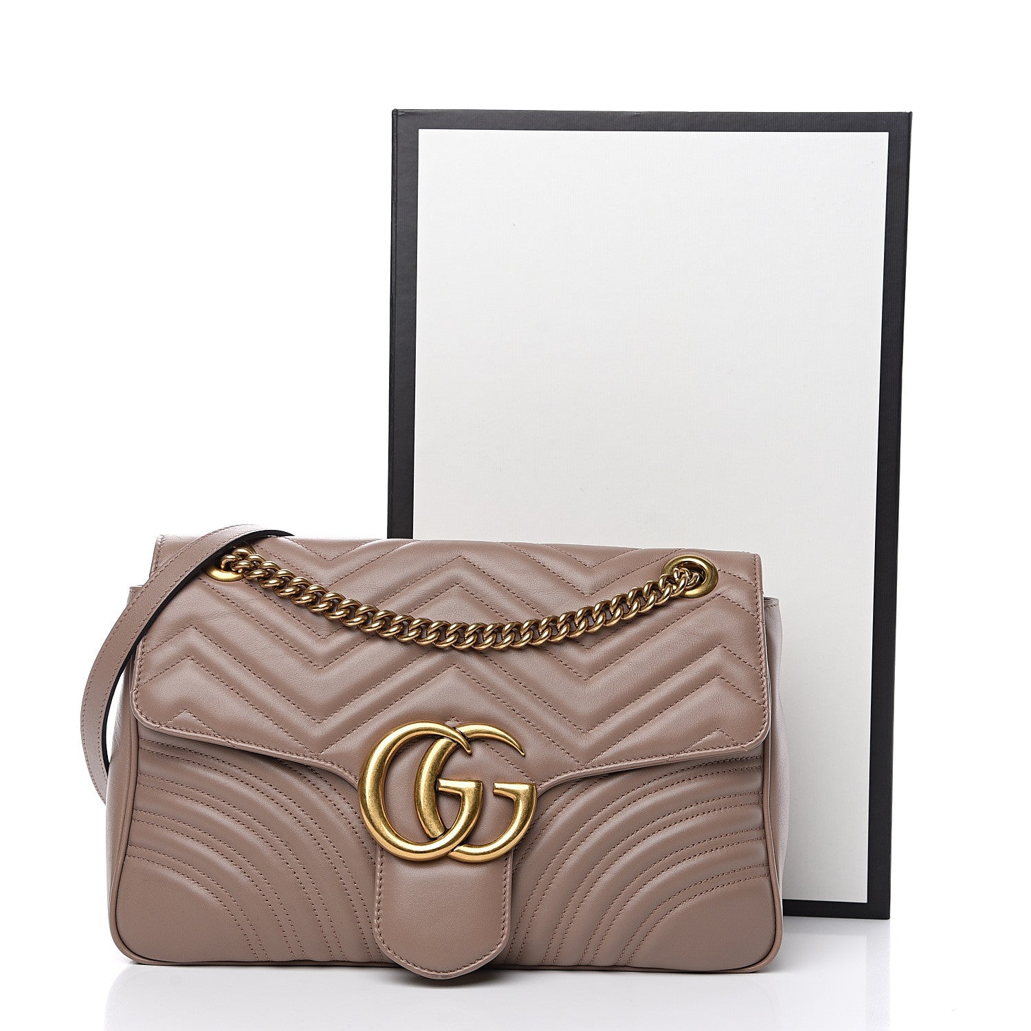Gucci Calfskin Matelasse Medium GG Marmont Shoulder Bag Porcelain Rose 12 of 12