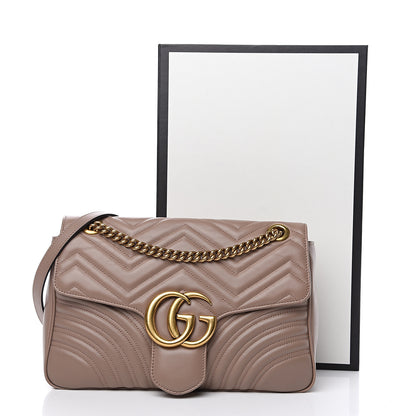 Gucci Calfskin Matelasse Medium GG Marmont Shoulder Bag Porcelain Rose 12 of 12