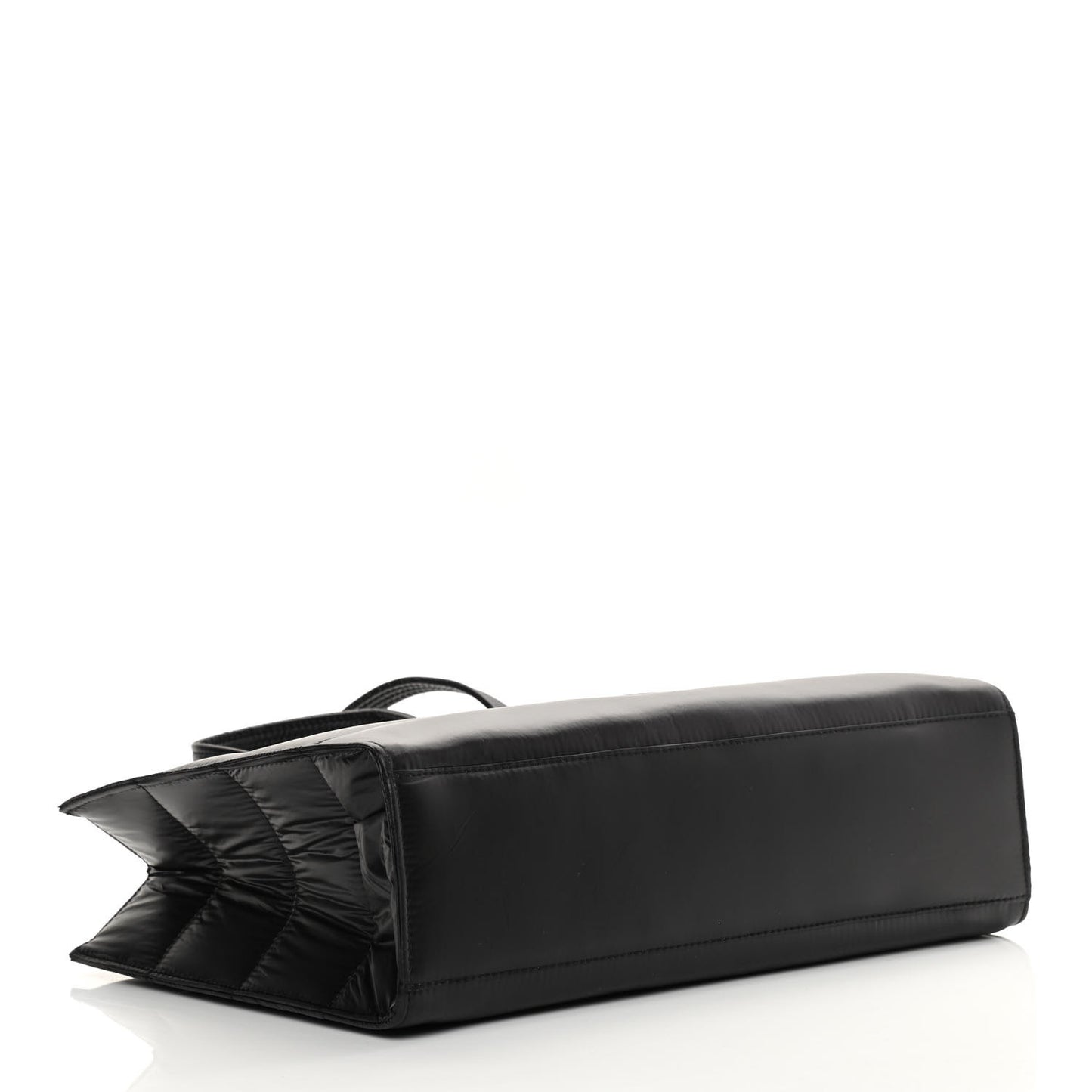 Nylon Medium Puff Shopping Bag Black