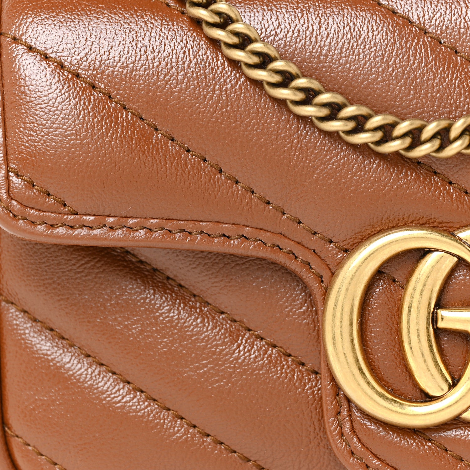 Gucci Azalea Calfskin Matelasse Diagonal Super Mini GG Marmont Shoulder Bag Cuir 8 of 13