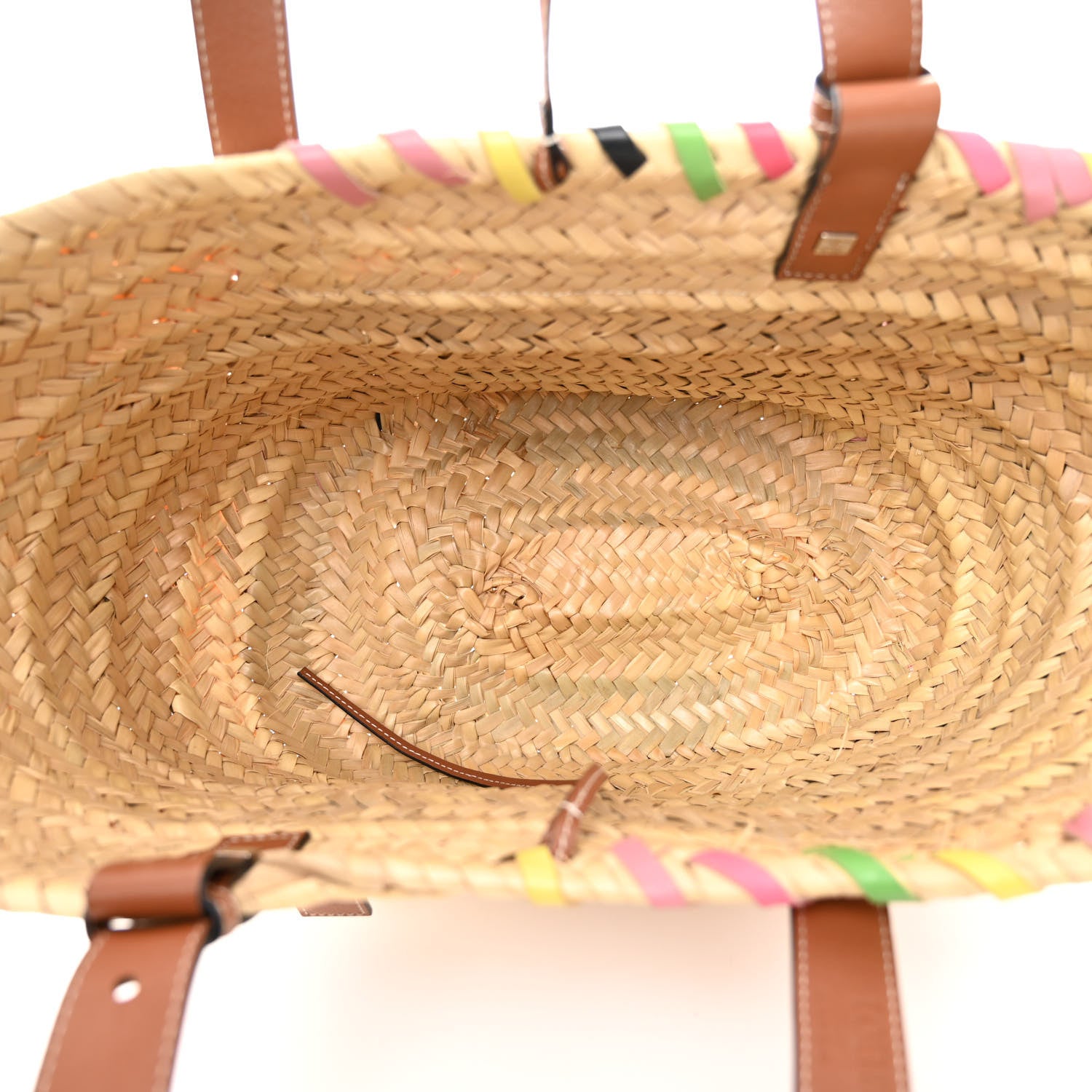 Loewe Raffia Basket Tote Bag Pink Multicolor 5 of 9