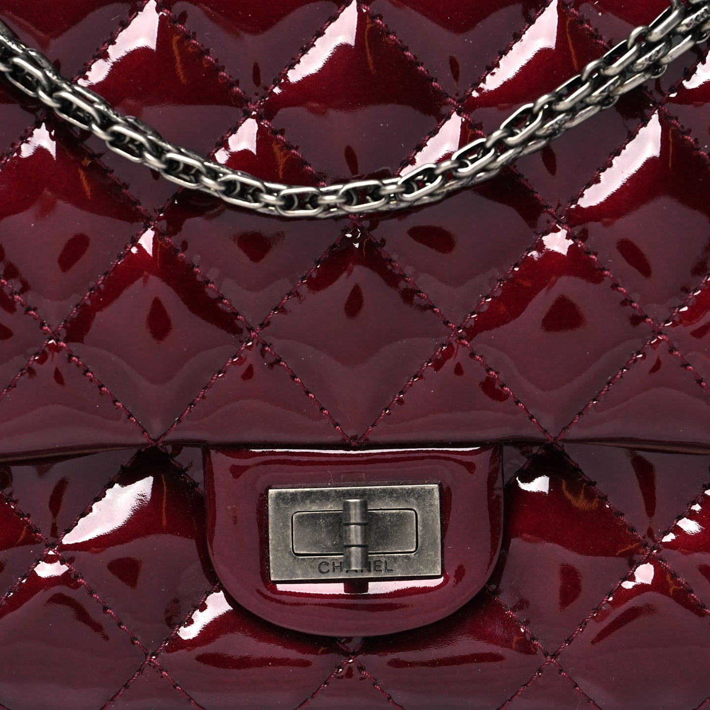 Patent Quilted 2.55 Reissue 226 Flap Burgundy