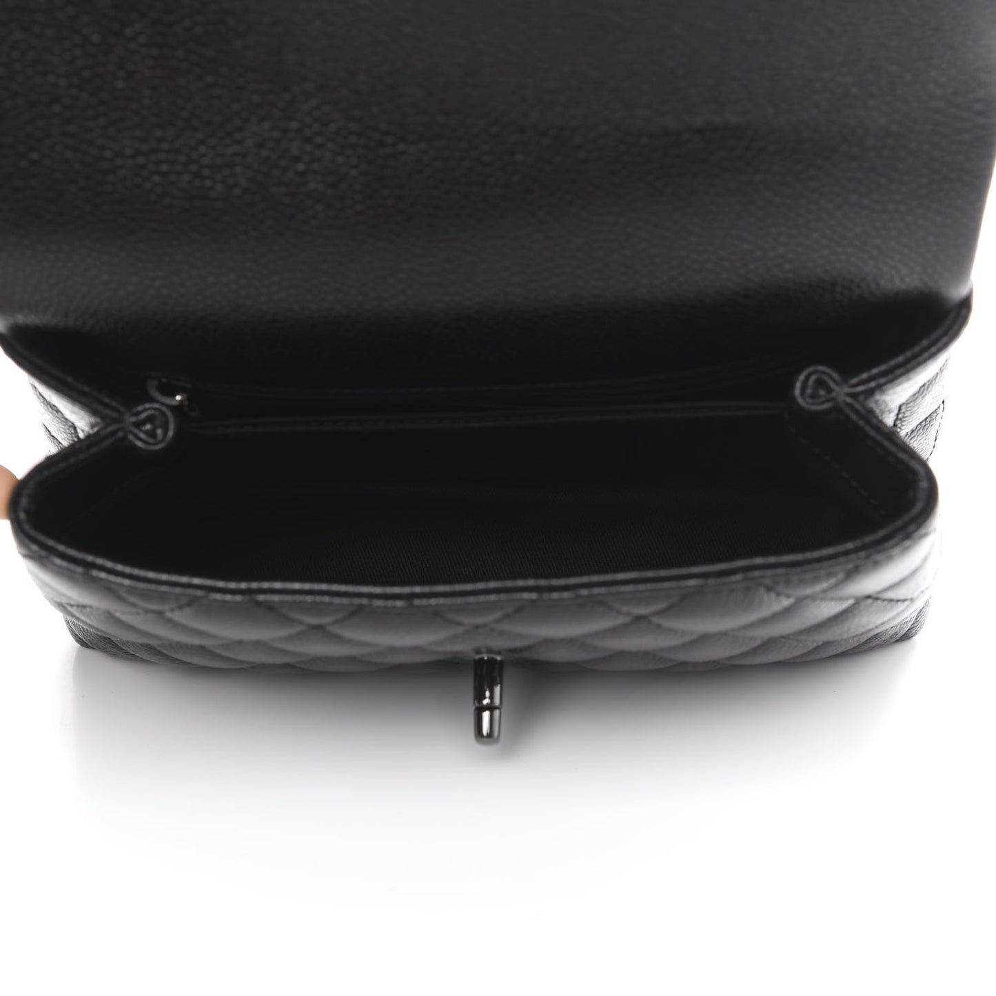 Caviar Quilted Mini Coco Handle Flap So Black