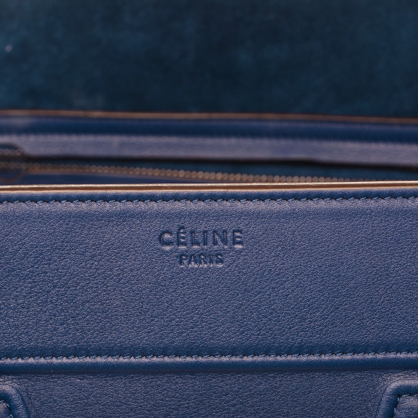 Supple Calfskin Medium Phantom Luggage Indigo