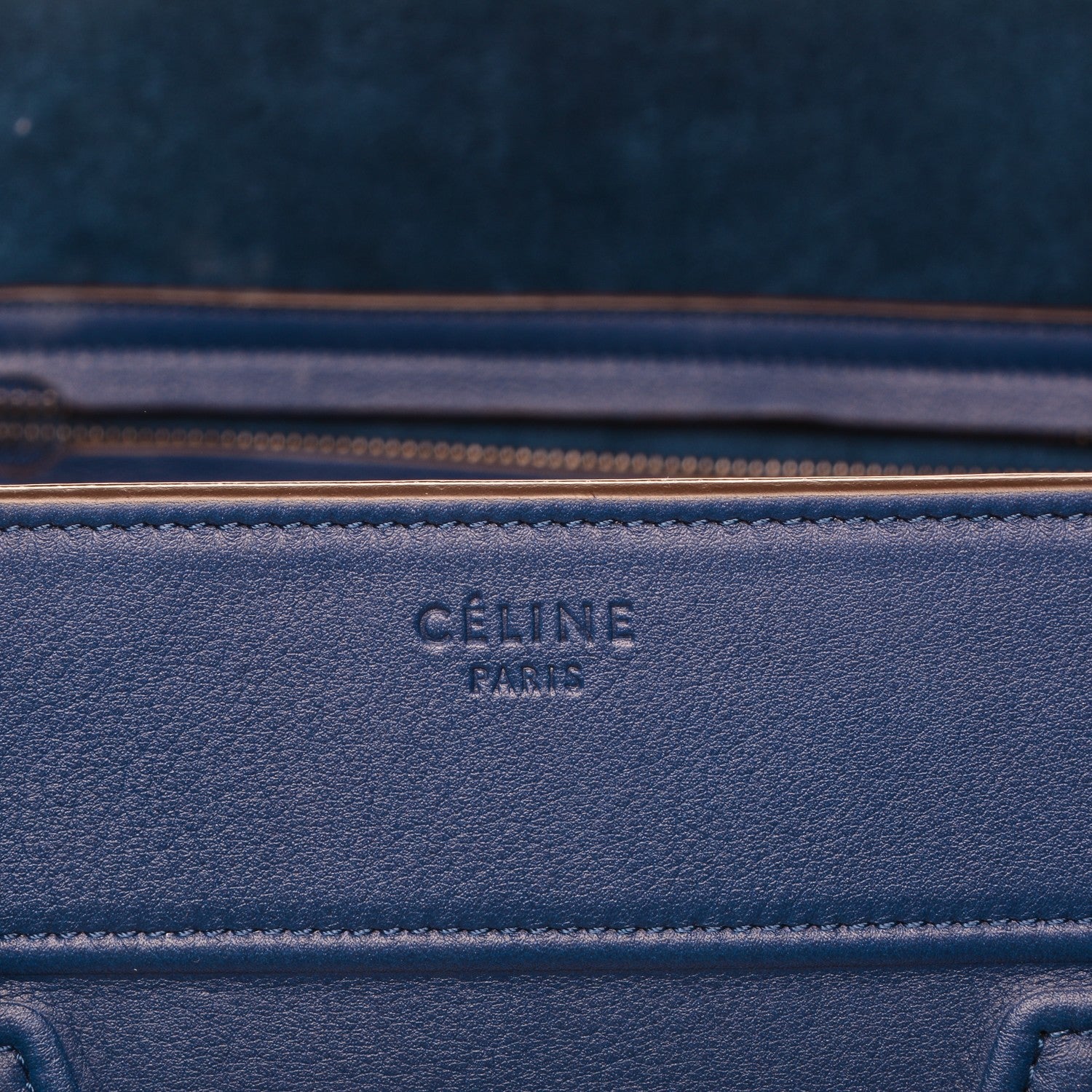 Celine Supple Calfskin Medium Phantom Luggage Indigo 7 of 7