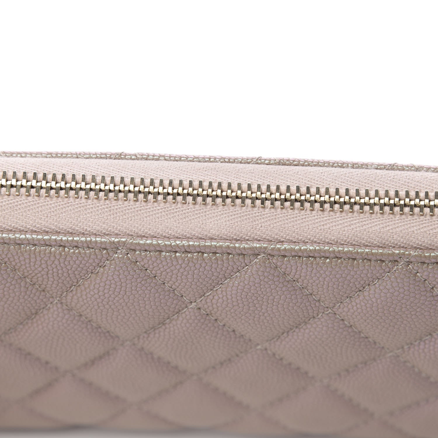 Chanel Iridescent Caviar Quilted Long Zip Around Wallet Beige 12 of 12