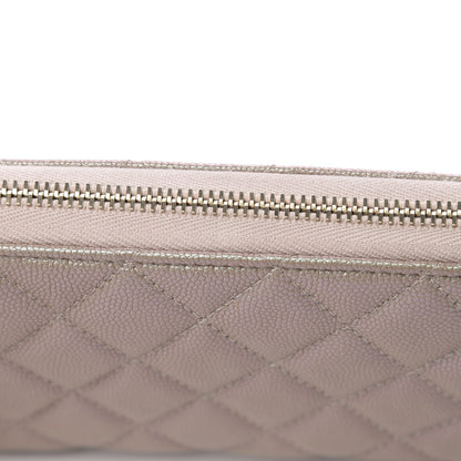 Chanel Iridescent Caviar Quilted Long Zip Around Wallet Beige 12 of 12