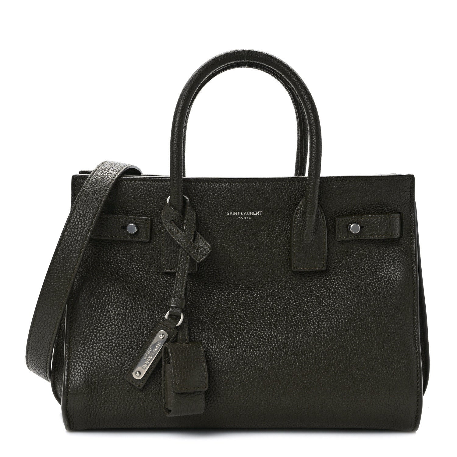 Saint Laurent Grained Calfskin Baby Sac De Jour Souple Earth 1 of 13