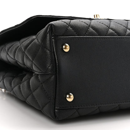 Chanel Caviar Quilted Small Coco Handle Flap Black 9 of 10