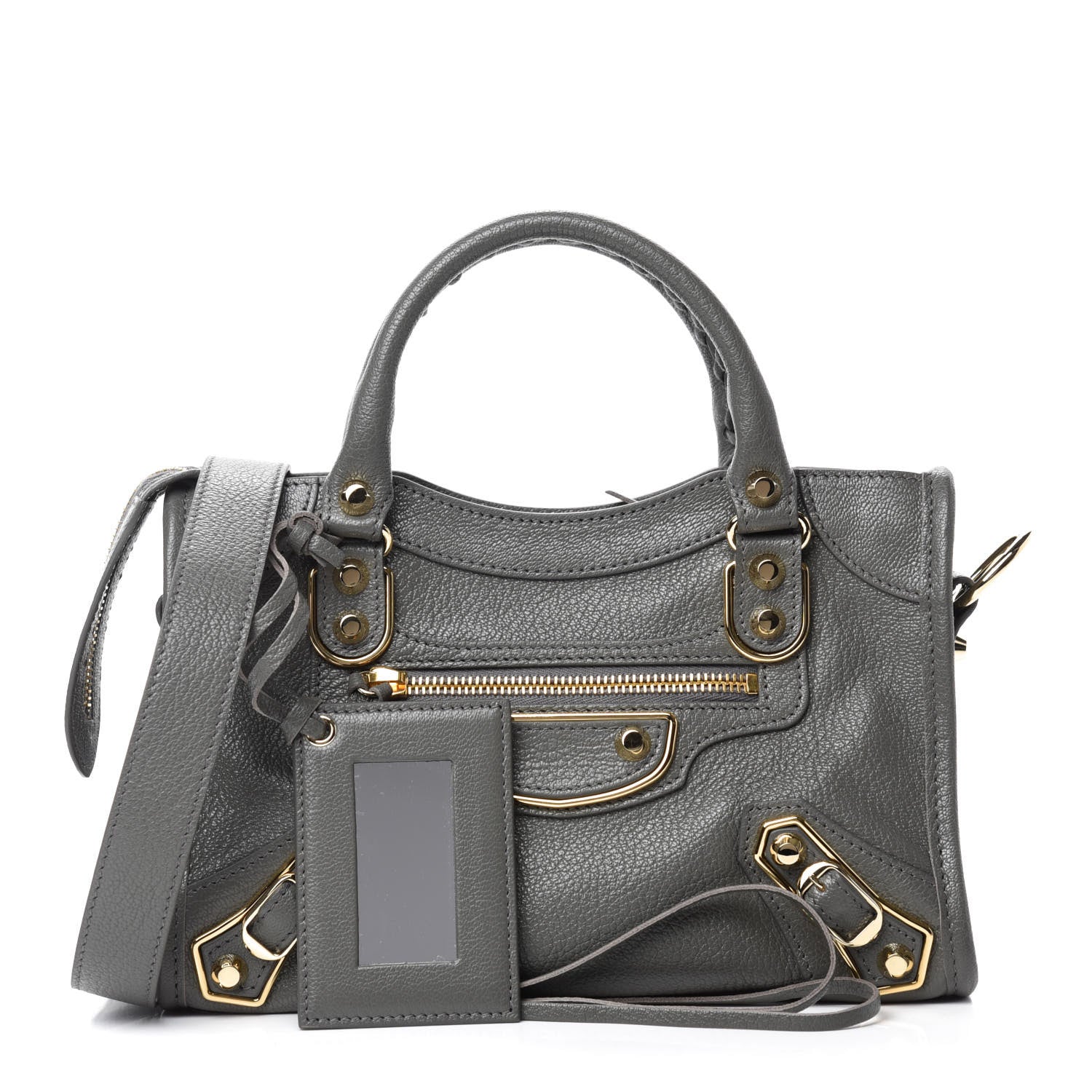 Balenciaga Chevre Gold Metallic Edge Hardware Mini City Gris Acier 1 of 10