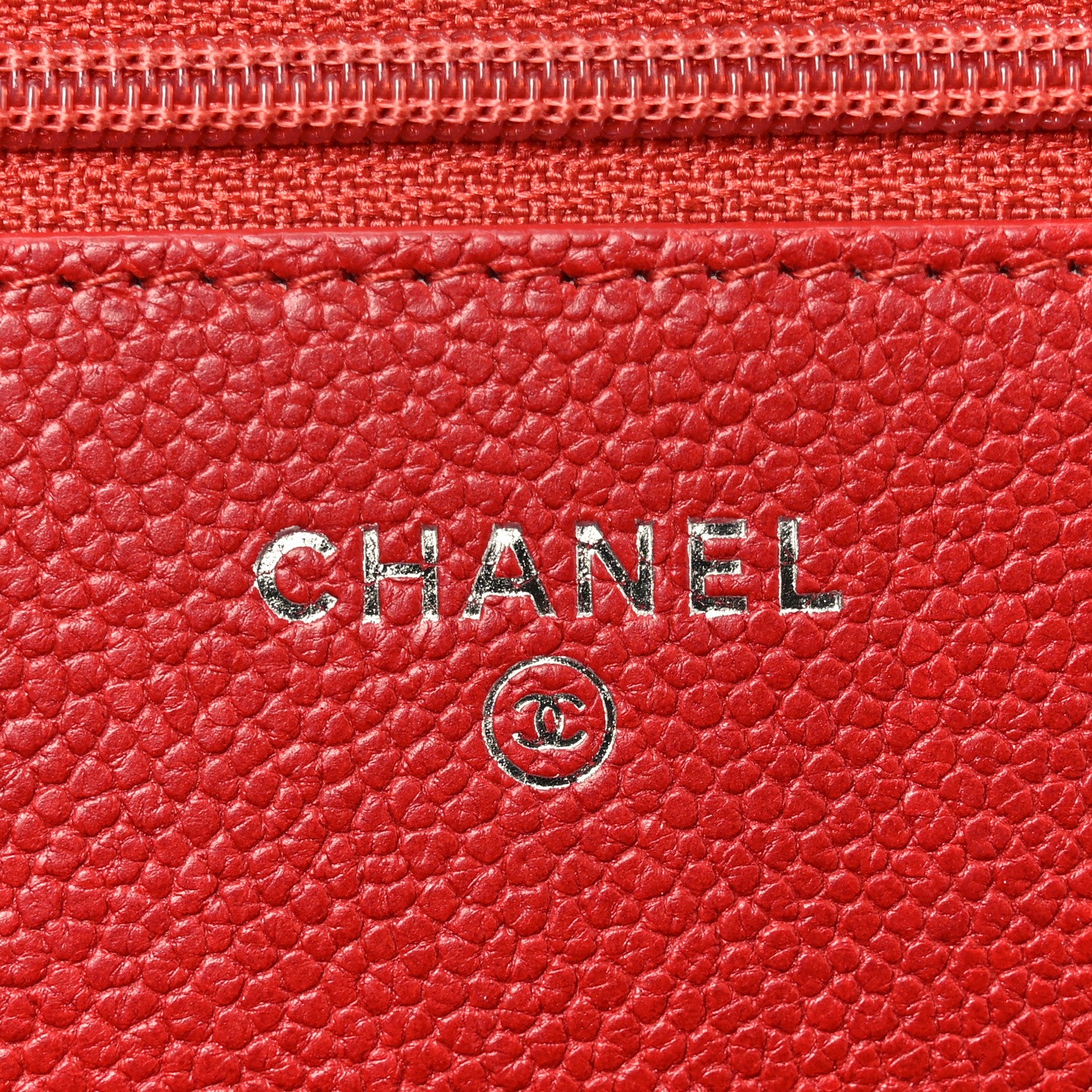 Chanel Caviar Quilted Boy Wallet On Chain WOC Red 6 of 12