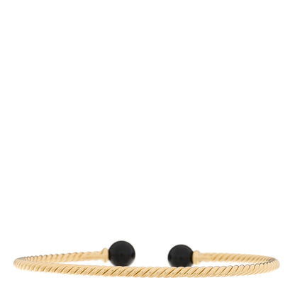 David Yurman 18K Yellow Gold Black Onyx 7mm Solari Bracelet 2 of 4