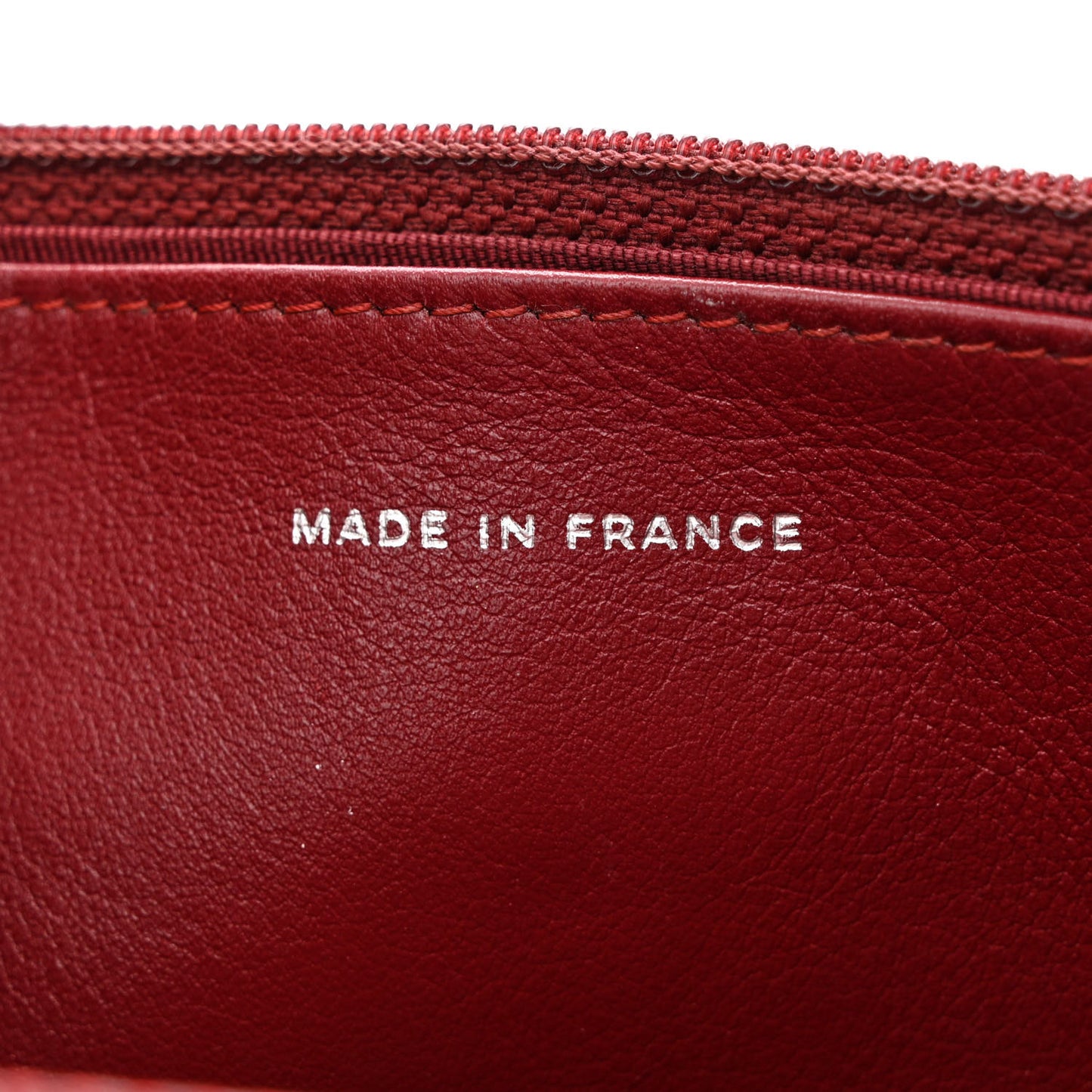 Caviar Quilted Wallet on Chain WOC Burgundy