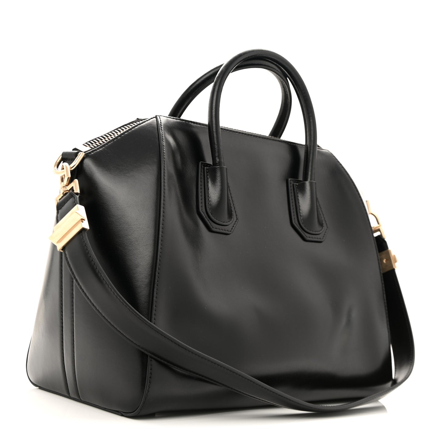 Shiny Lord Calfskin Medium Antigona Black