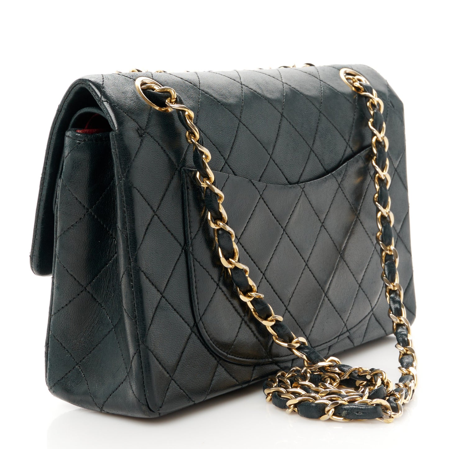 Lambskin Quilted Small Double Flap Black