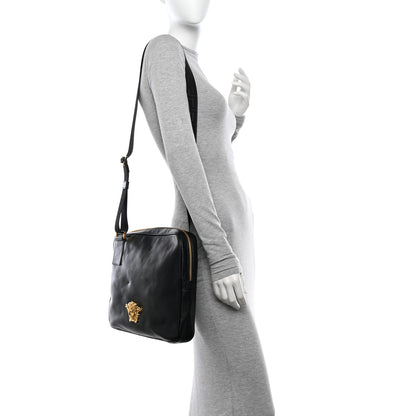 Versace Grained Calfskin Medusa Head Shoulder Bag Black 2 of 11