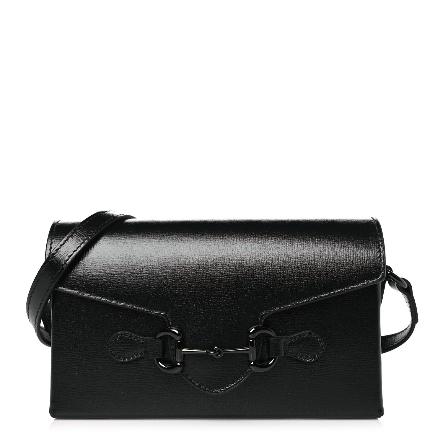Gucci Azalea Calfskin Monochrome Mini Horsebit 1955 Shoulder Bag Black 1 of 11