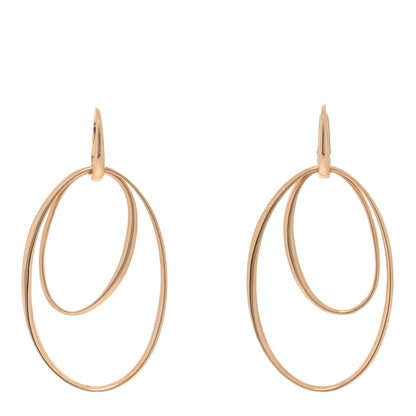 Pomellato 18K Rose Gold Oval Hoop Drop Earrings 1 of 4