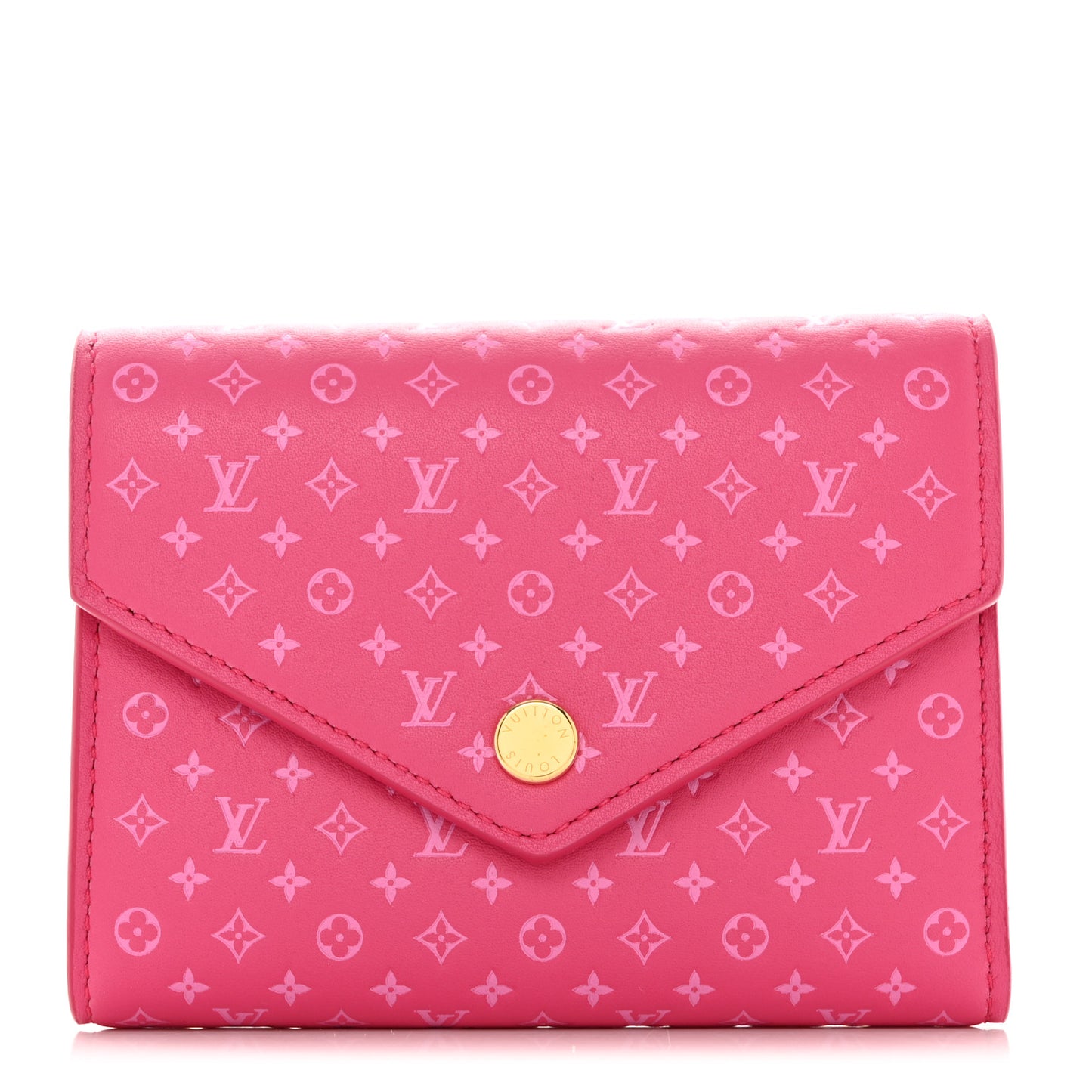 Calfskin Nanogram Embossed Victorine Wallet Rose