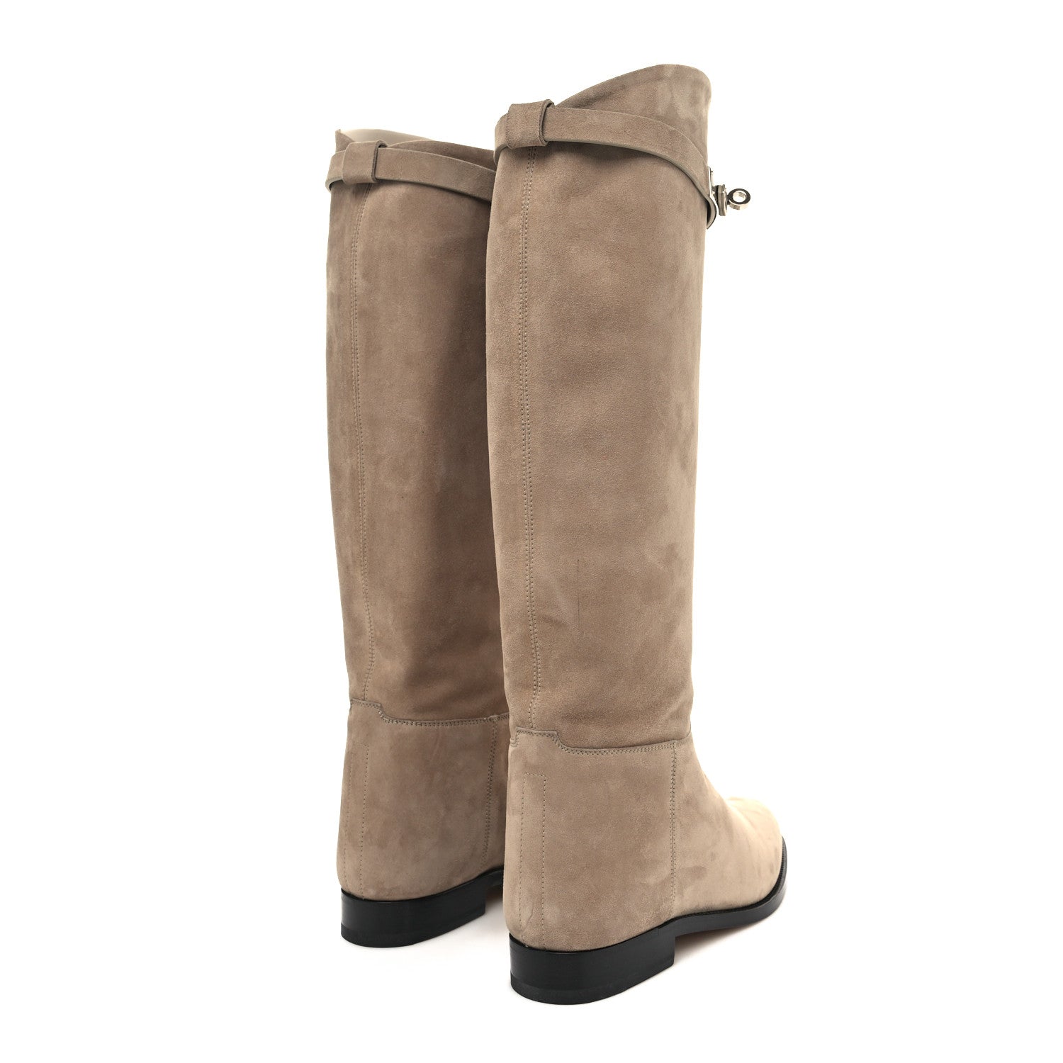 Hermes Suede Kelly Jumping Boots 36.5 Oak 4 of 8